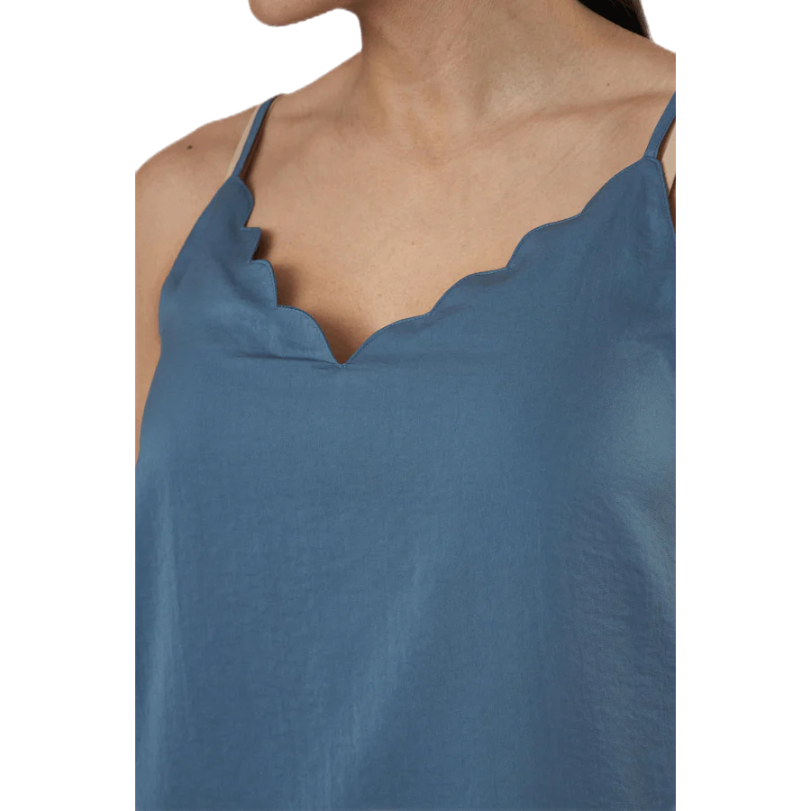 Debbie Singlet Wvn Blue - Image 4
