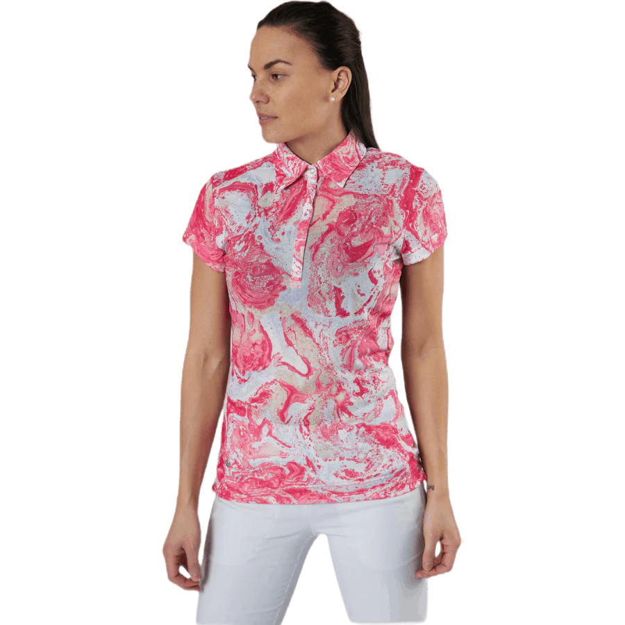 Adelina Cap S Polo Shirt Red - Image 4