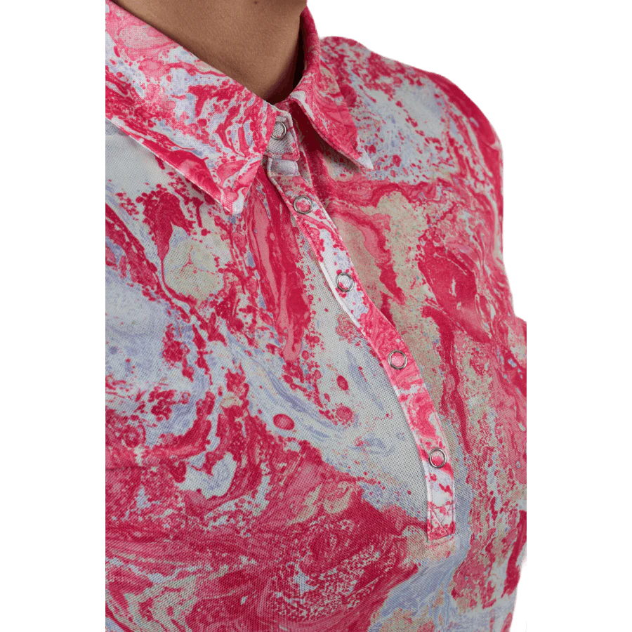 Adelina Cap S Polo Shirt Red - Image 6