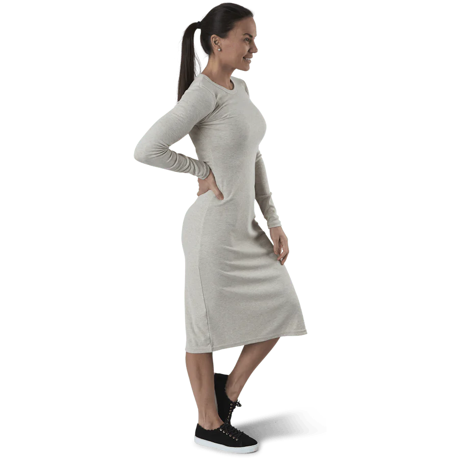 Quinn Rib Dress Beige - Image 2