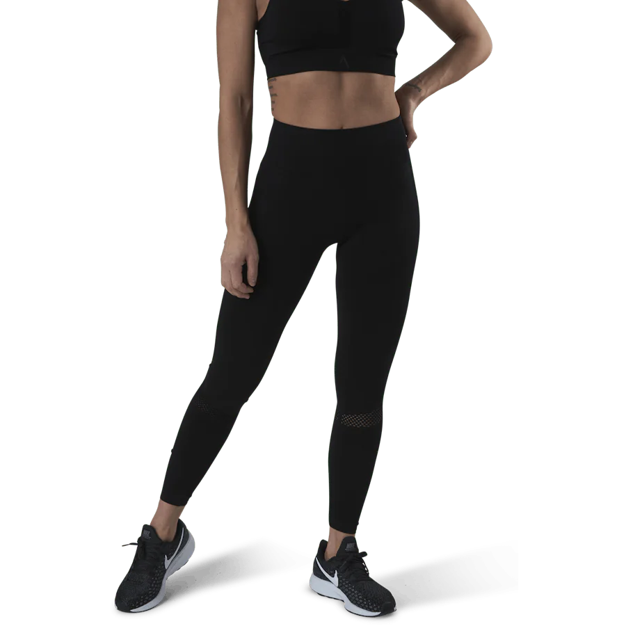 Fitness Mesh Knit Tights Black