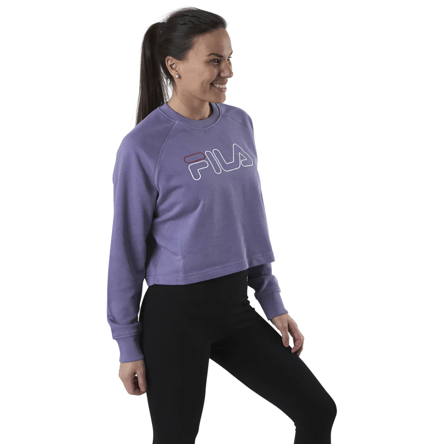 Jamina Cropped Crew Sweat Purple - Image 2