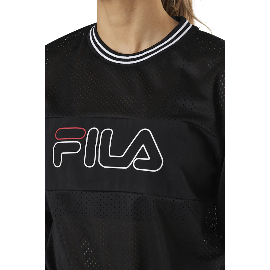 Jalina Cropped Sporty Mesh Shirt Black - Image 3