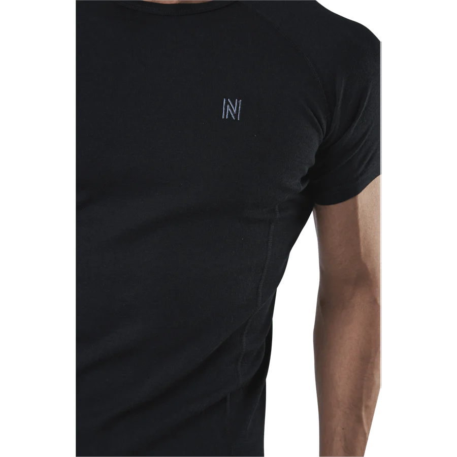 Floki Short Sleeve Slim Fit 100% Merino Wool Black - Image 4