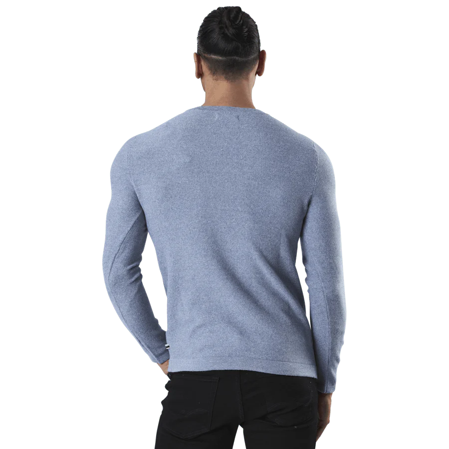 Rob Knit Crew Neck Blue - Image 6