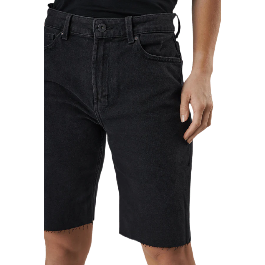 Emily Hw Long Shorts Raw Bb Mas0033 Black - Image 4