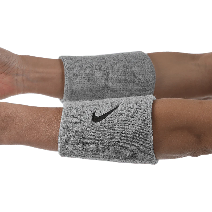 Swoosh Doublewide Wristbands Grey - Image 2