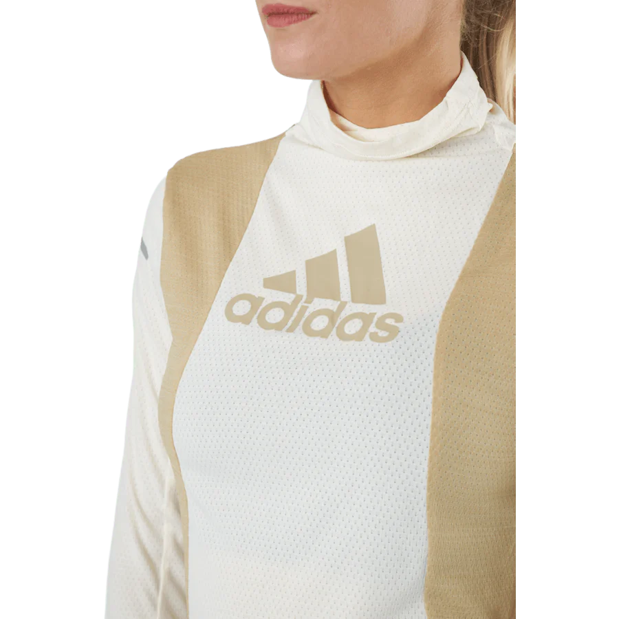 Adidas Blocked Longsleeve Tee Women Wonder White / Beige Tone - Image 4