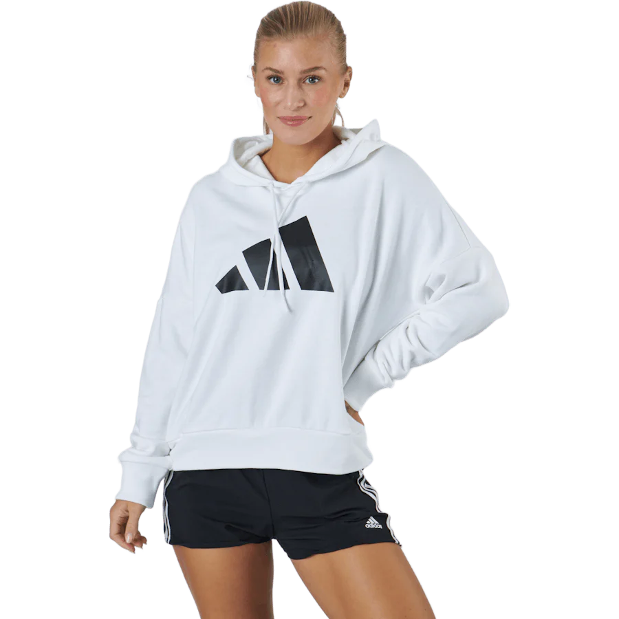 Adidas Sportswear Three Bar Hoodie White
