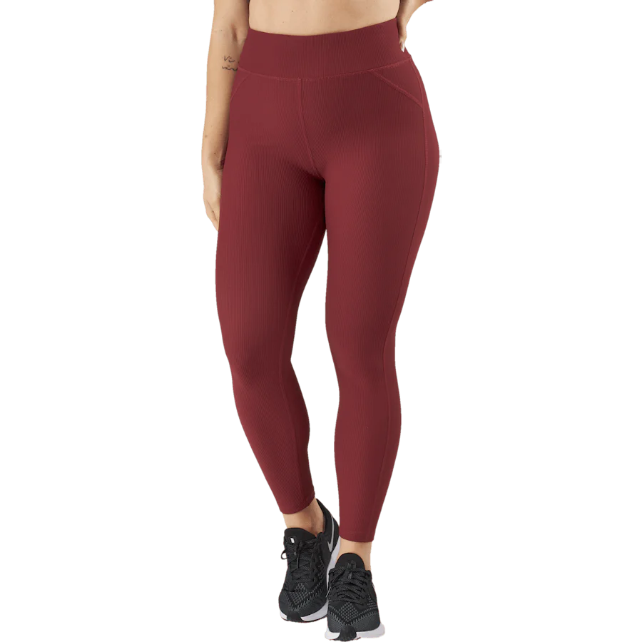 Control Rib Tights Oxblood Red