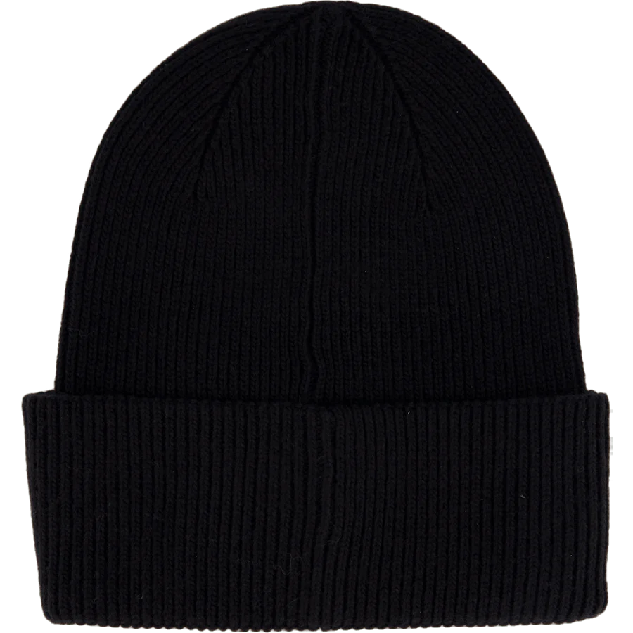 Cotton/wool Fine Rib Beanie Beh Ck Black - Image 2