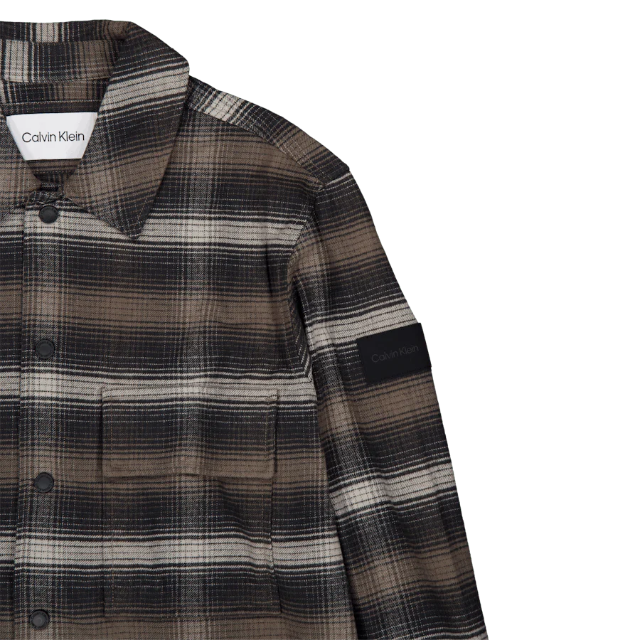 Calvin Klein Flannel Overcheck Overshirt Beh - Image 3