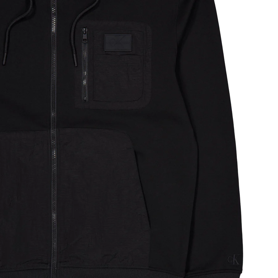 Mix Media Zip Through Hoodie Beh - Image 4