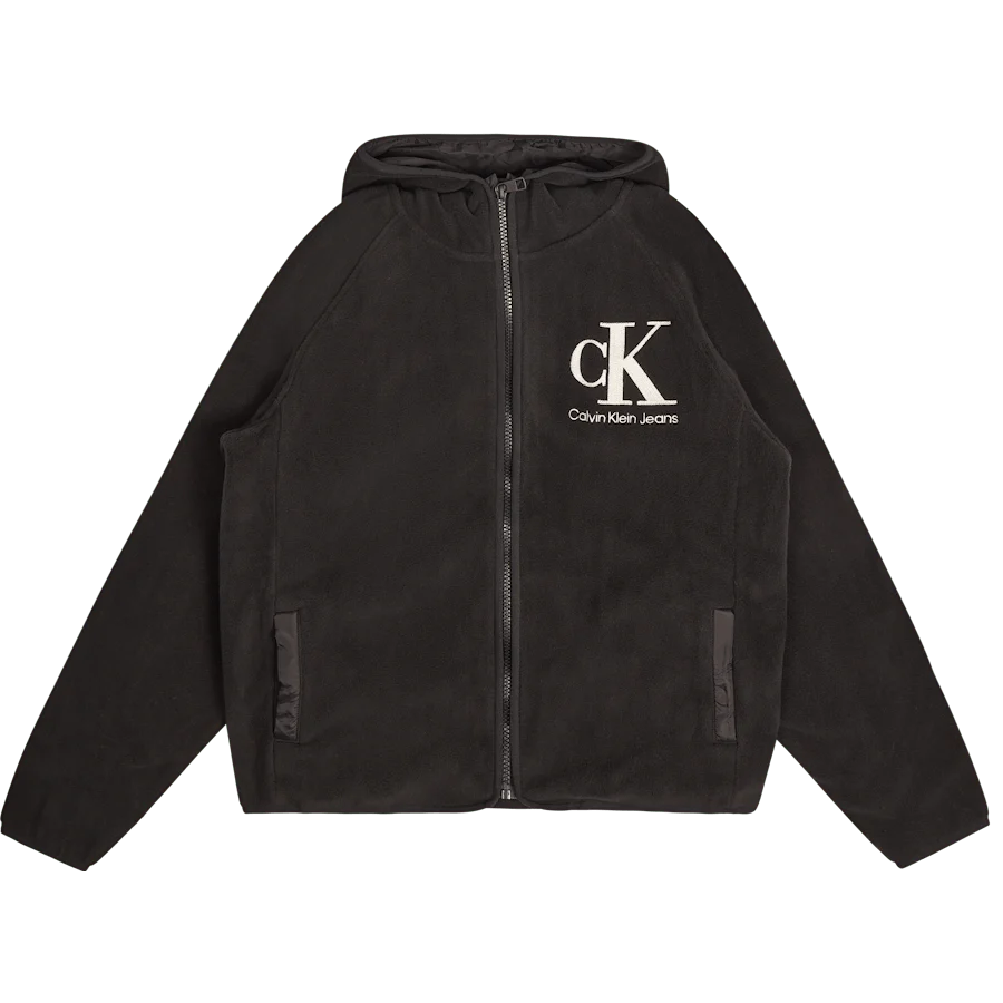 Polar Fleece Logo Zip Through Beh - Ck Black