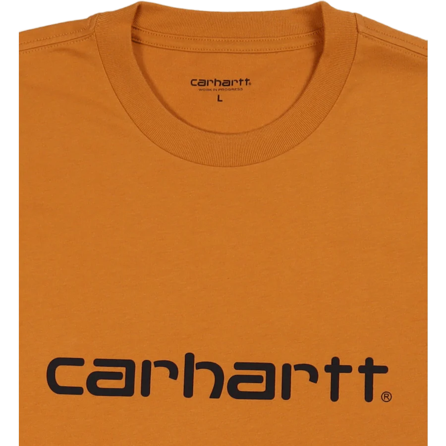 S/s Script T-shirt Ochre / Dark Navy - Image 2