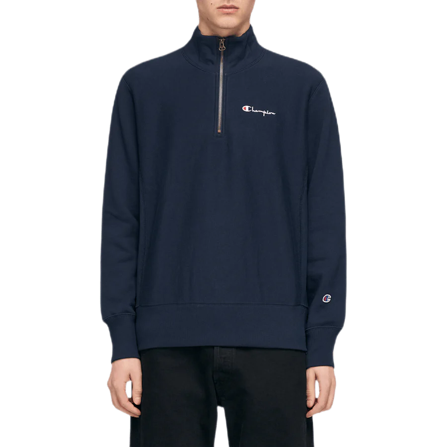 Small Script Half Zip Sweatshi Blue