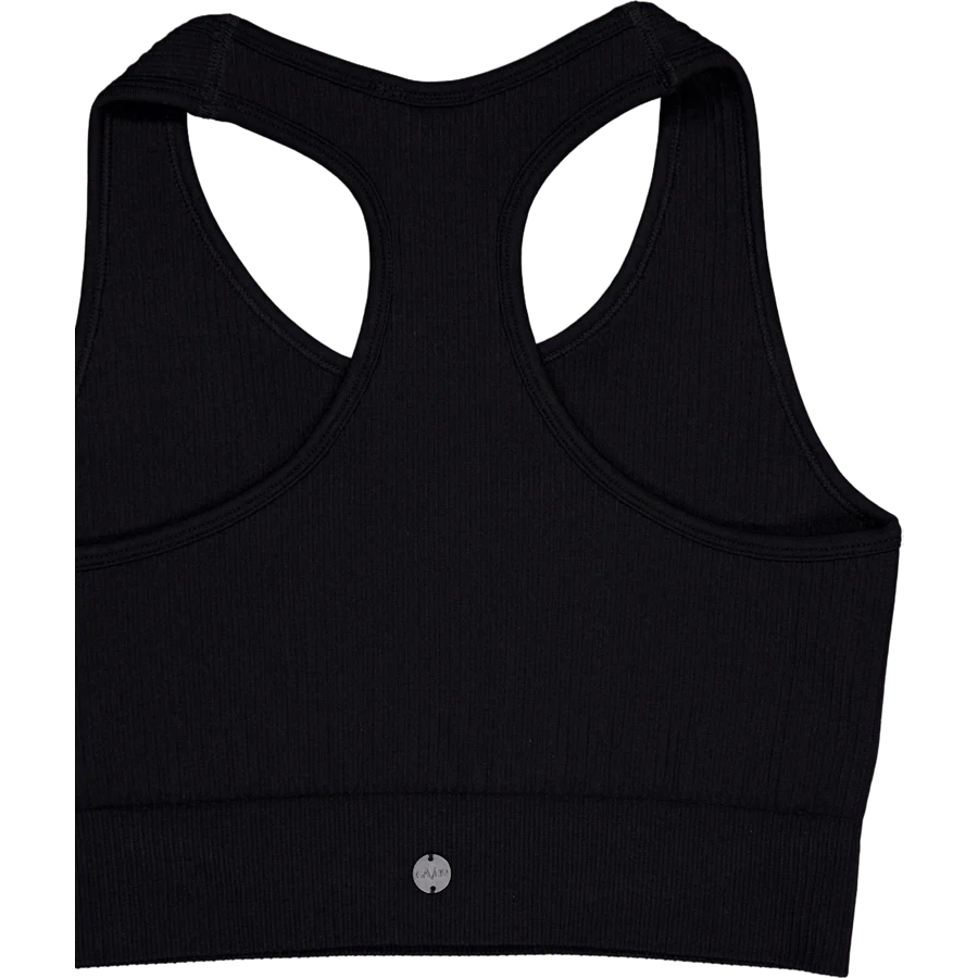 Ribbed Seamless Sport Bra Black - Image 4