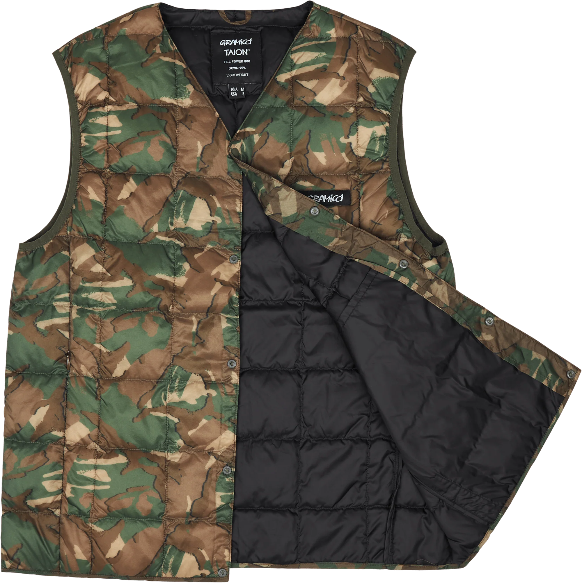 Taion/gramicci Inner Down Vest Camo - Image 4