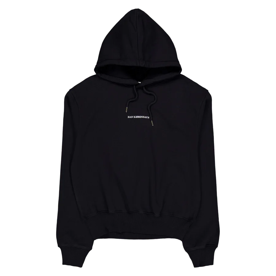 Supper Cropped Relaxed Hoodie Black