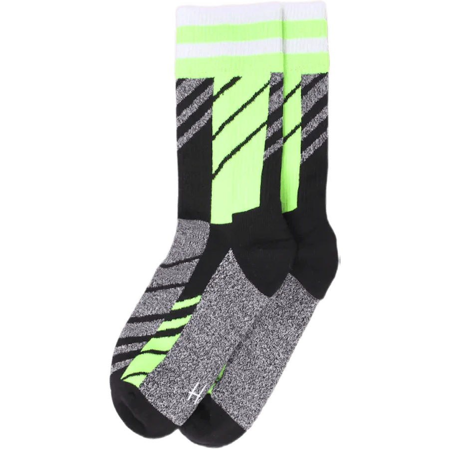 Scattered Stripe Crew Sock Black - Image 2