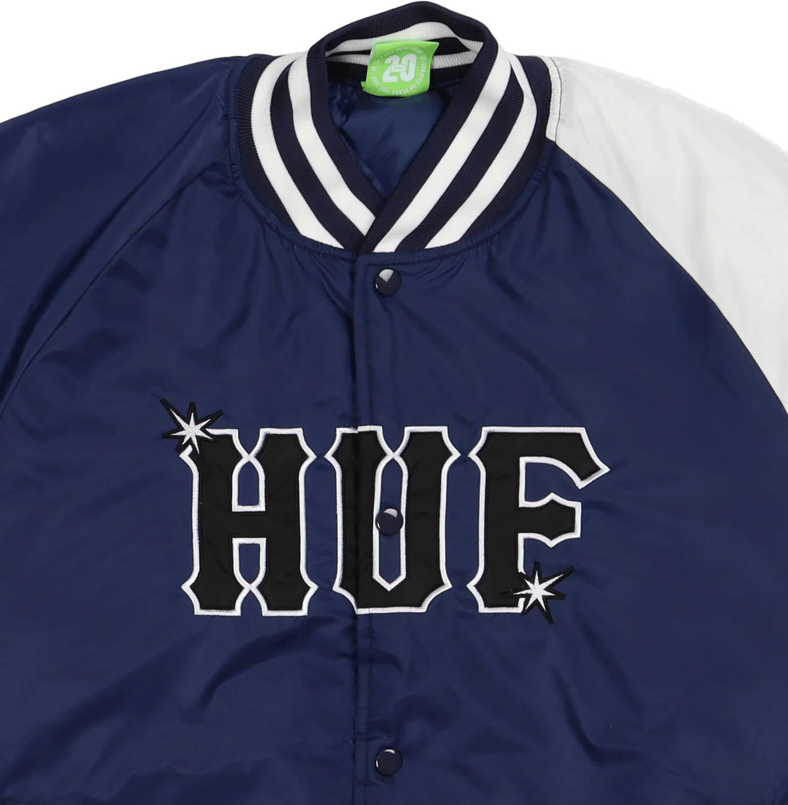 Huf Satin Baseball Jacket Navy - Image 2