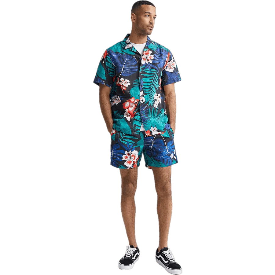 Banks Hibiscus Swim Trunks Deep Lake - Image 3