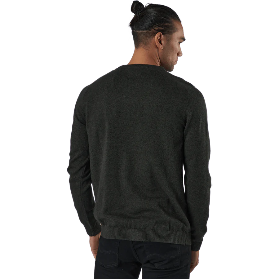 Jjebasic Knit Crew Neck Forest Night - Image 3