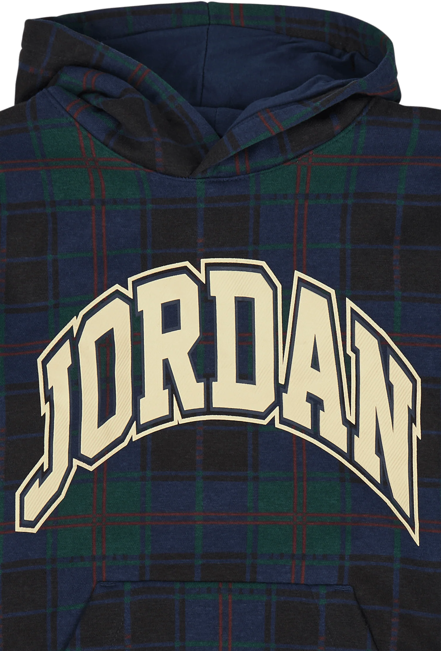 Jdb Essentials Plaid Po Hoodie Obsidian - Image 3