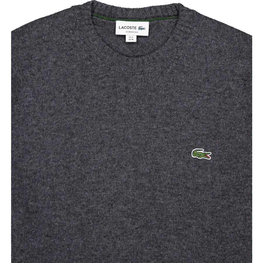 Carded Wool Crew Neck Sweater Heathered Grey - Image 3