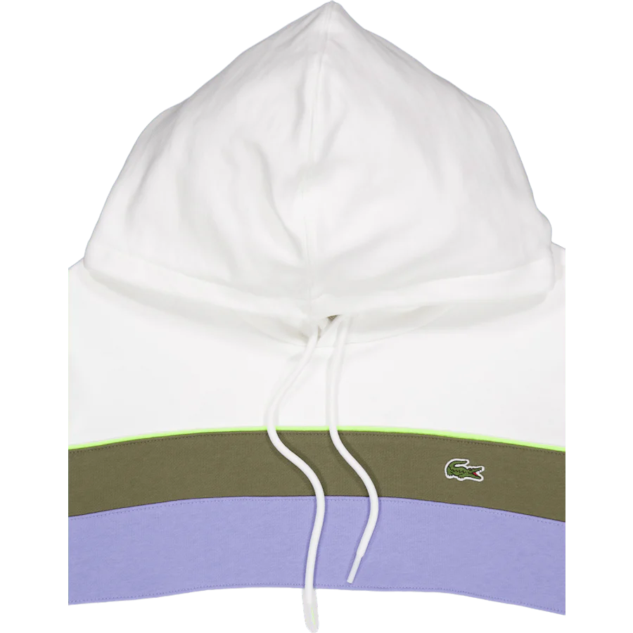 Colour-block Fleece Hoodie Flour/olive-delphinium - Image 3
