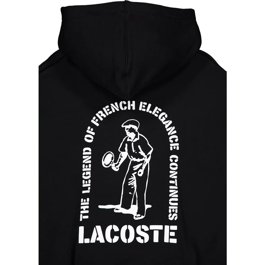 Loose Fit Printed Hoodie Black - Image 4