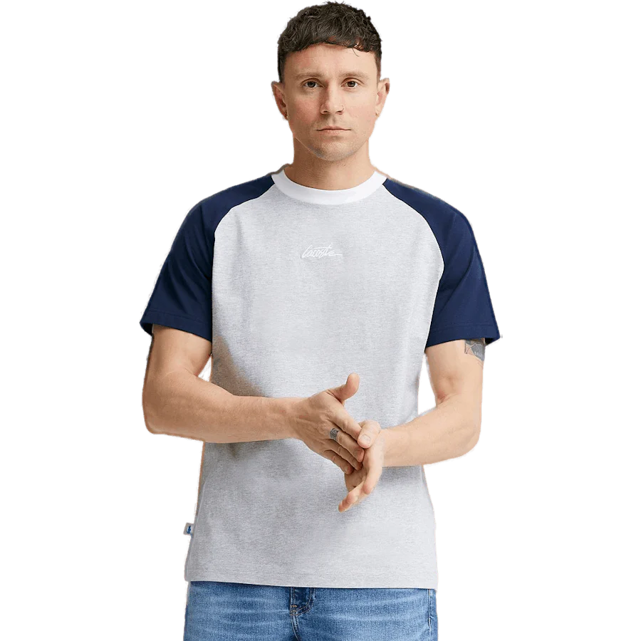 Relaxed Fit Logo Tee 44q Silver Chine/navy Blue - Image 3
