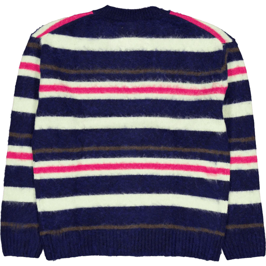 Relaxed Fit Striped Alpaca Woo Navy Blue/pollen 0-bigarr - Image 2