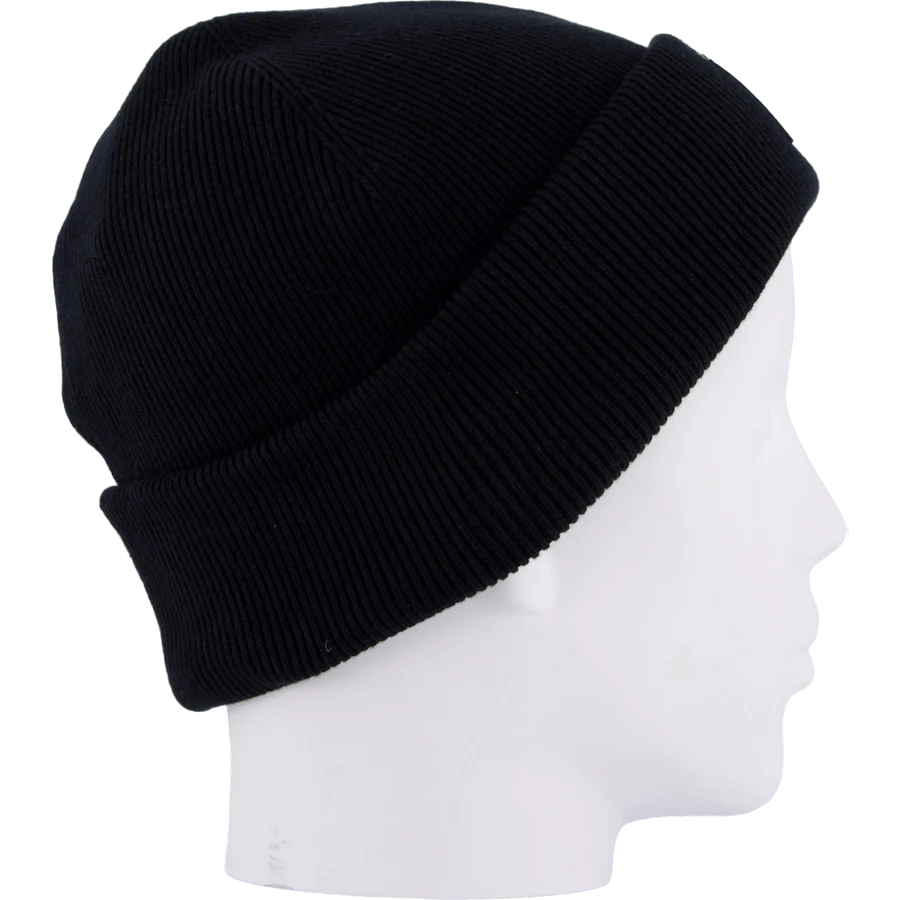 Ribbed Cotton Badge Beanie Noir 031 - Image 4