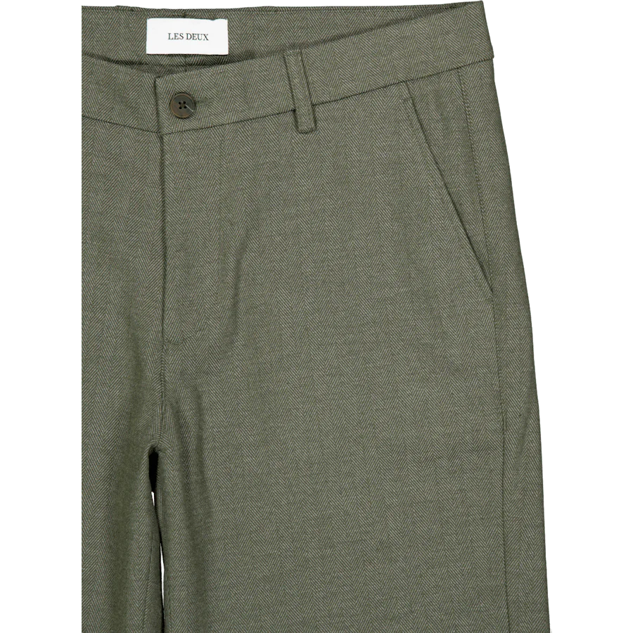 Como Reg Herringbone Shorts Forest Green/chive Green - Image 3