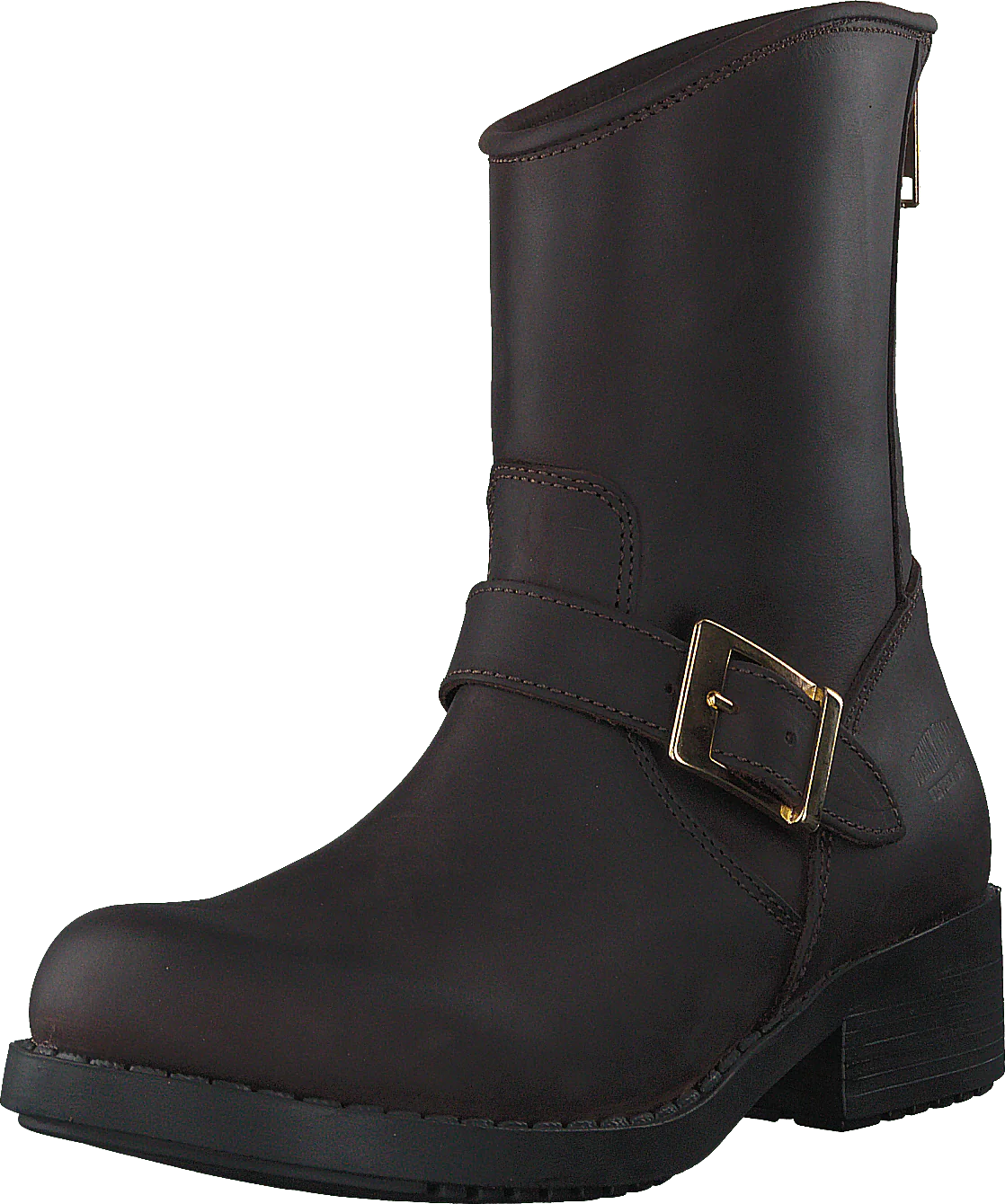 Low Boot Zip Back Brown/Shiny Gold - Image 3