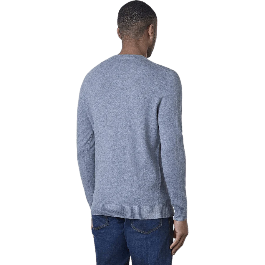 Cotton Merino V Neck Jumper Mid - Image 4