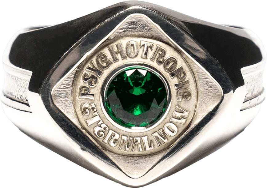 Psychotropic Class Ring Silver 925/emerald