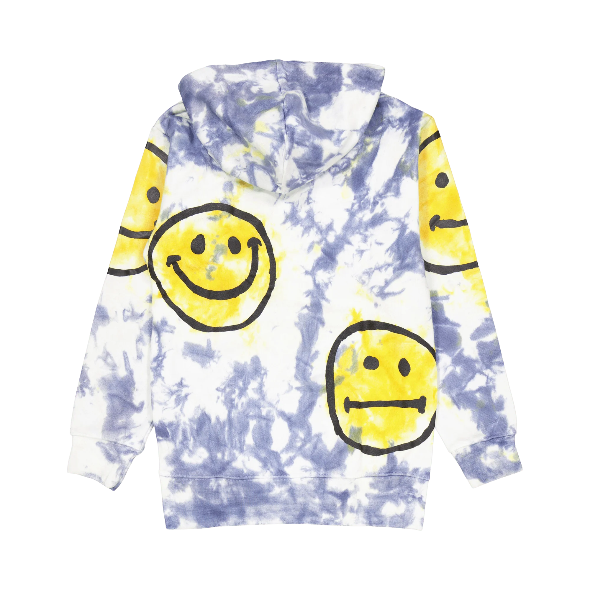 Smiley Sun Dye Hoodie Yellow Blue Tie-dye - Image 3