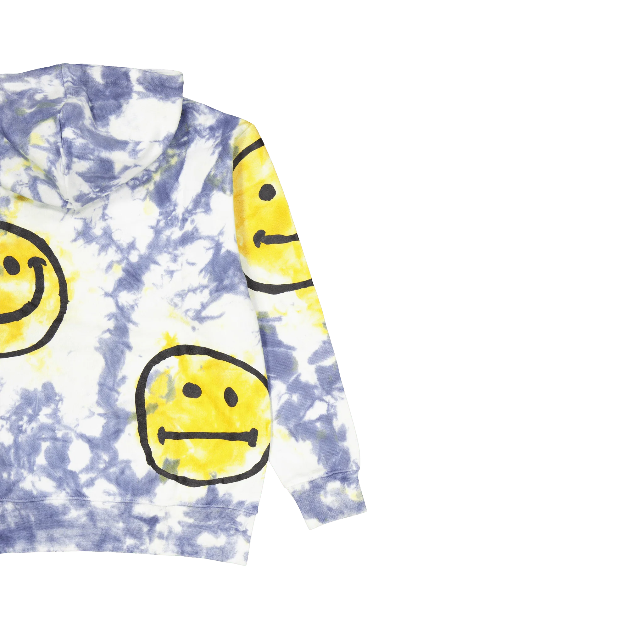 Smiley Sun Dye Hoodie Yellow Blue Tie-dye - Image 4