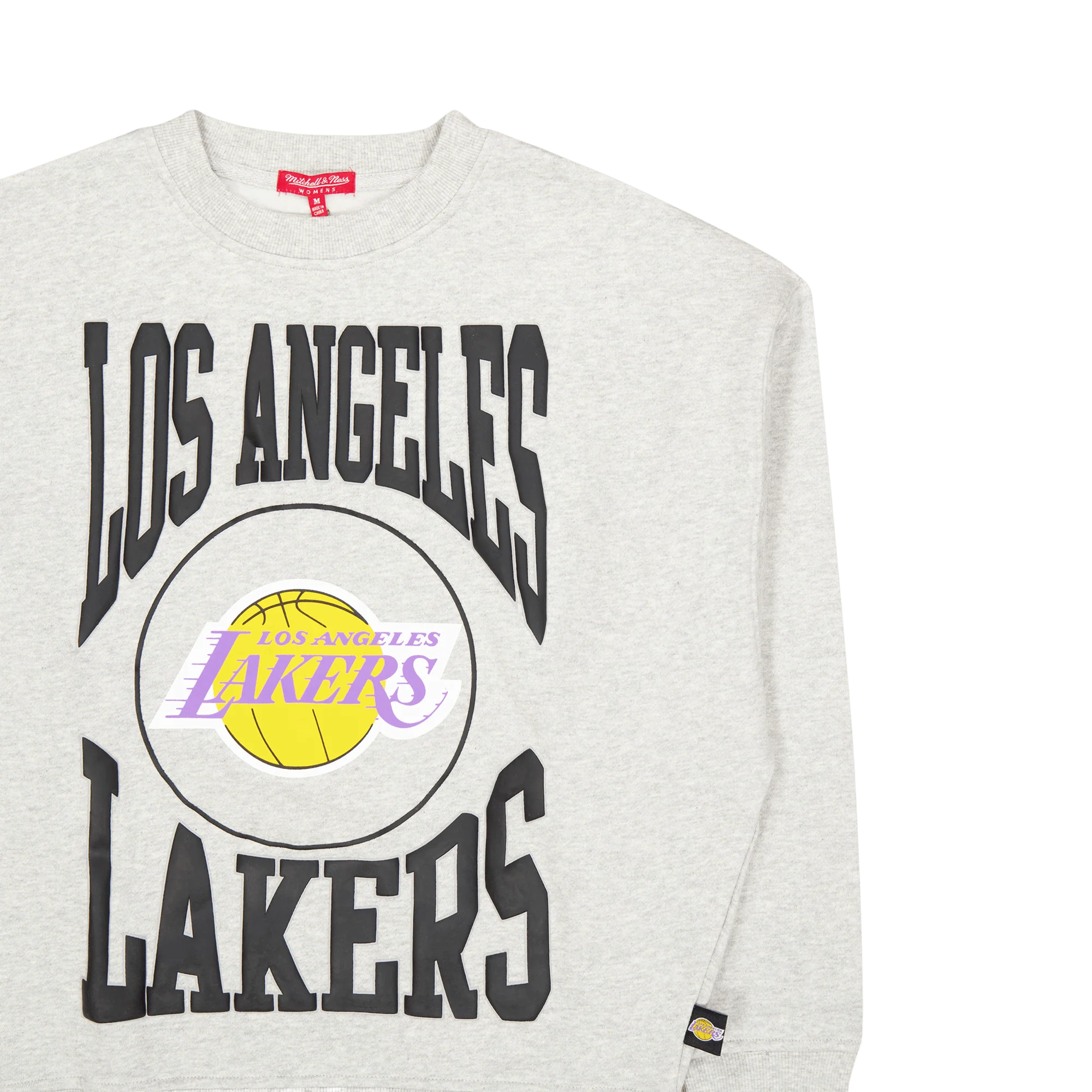 Lakers Womens Logo Lt Crew 3.0 Grey Heather - Image 3