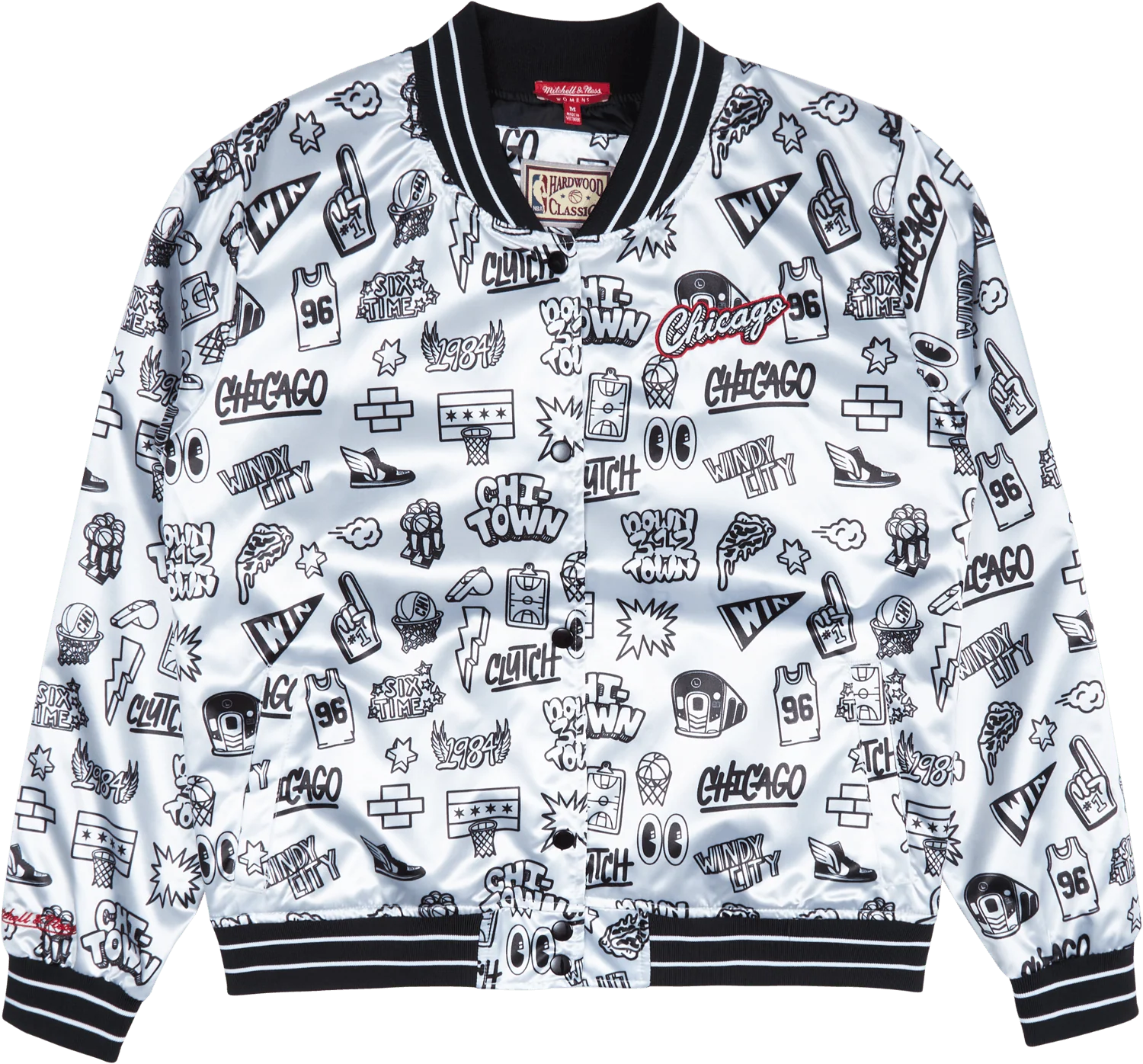 Women's Bulls Doodle Satin Jacket