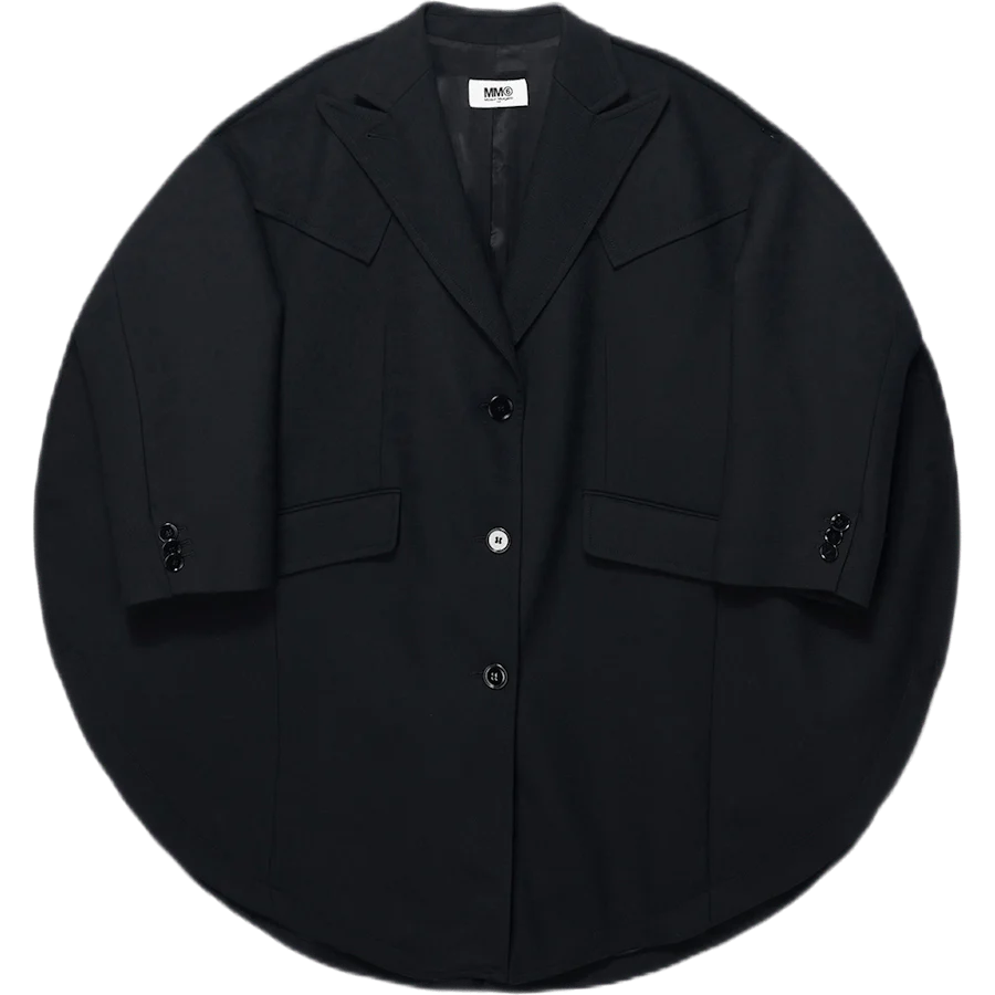 Oversized Round Coat Black - Image 2