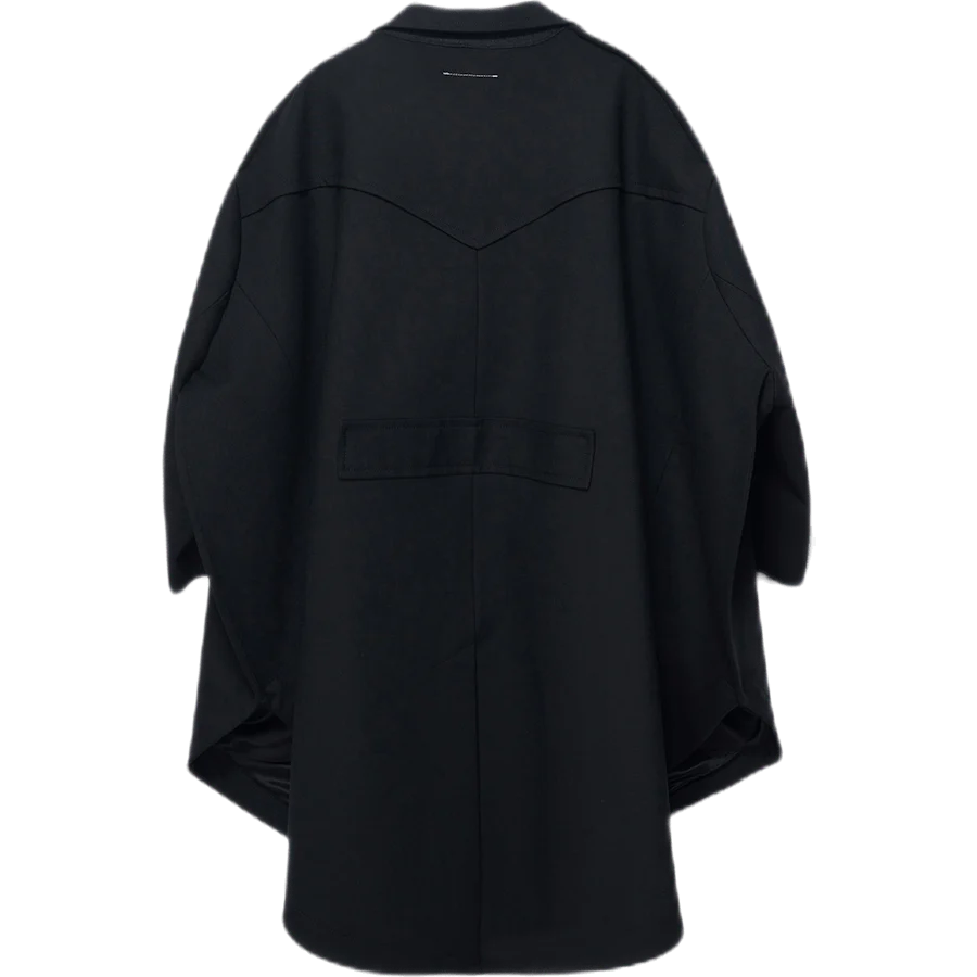Oversized Round Coat Black - Image 3