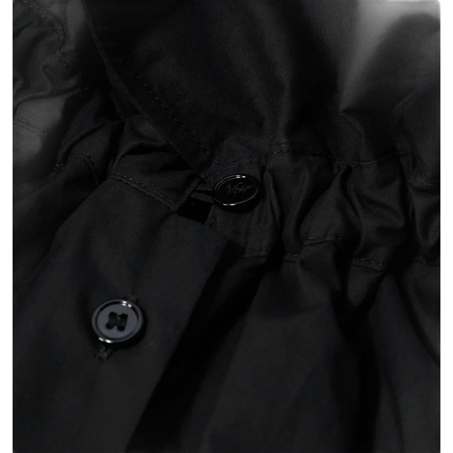 Oversized Ruffle Collar Shirt Black - Image 2