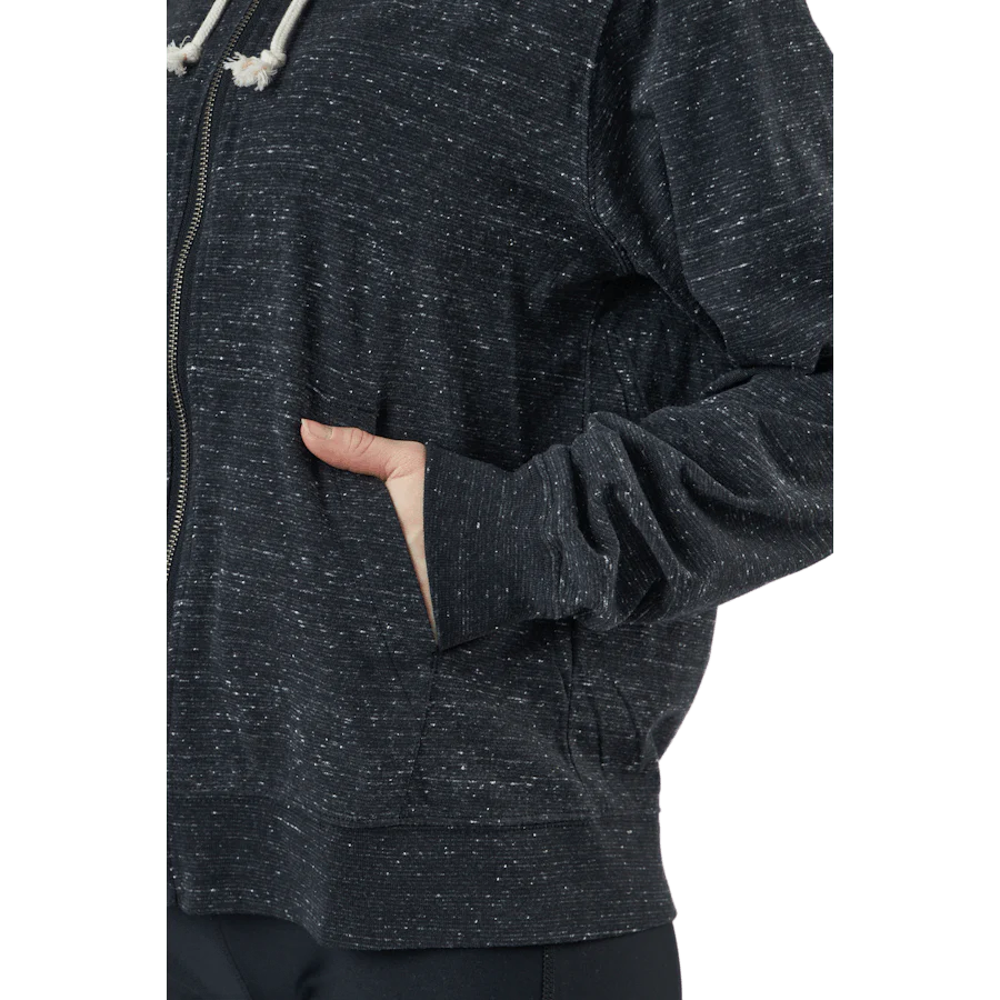 Sportswear Gym Vintage Women's Full-Zip Hoodie BLACK/WHITE - Image 5