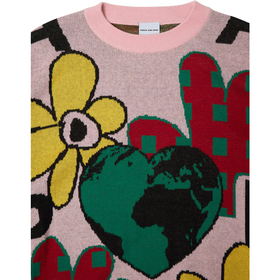 Off Set Intarsia Knitted Jumpe Multi - Image 2