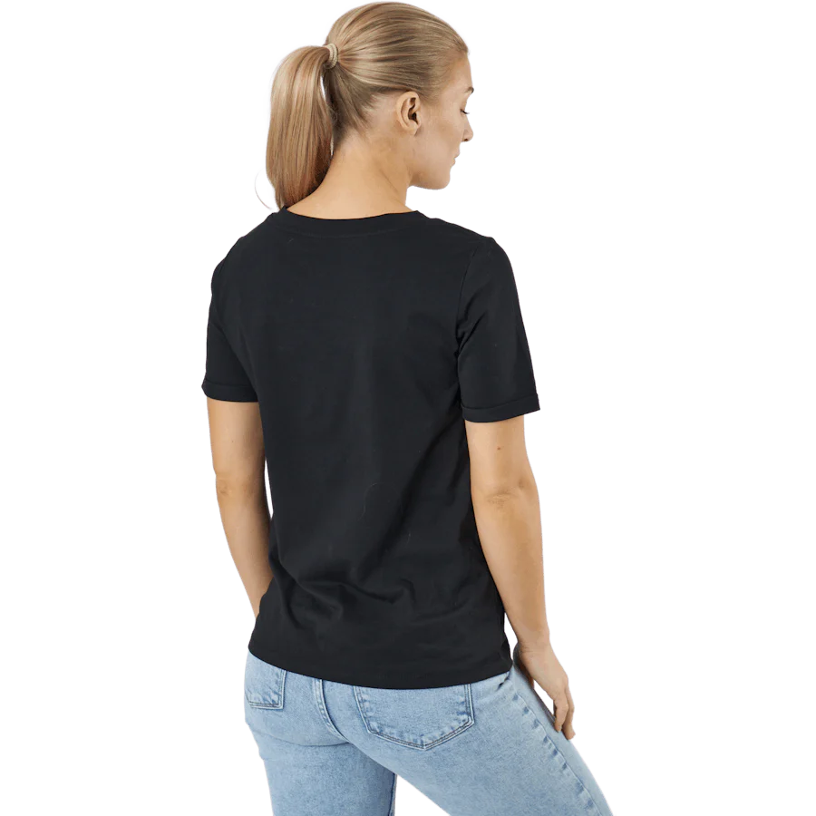 Pcria Ss V-neck Solid Tee  Bc Black - Image 3
