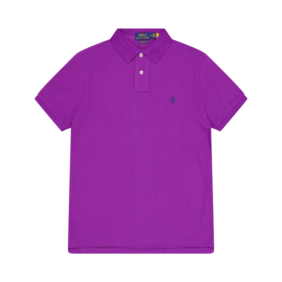 Custom Slim Fit Mesh Polo Shirt Paloma Purple