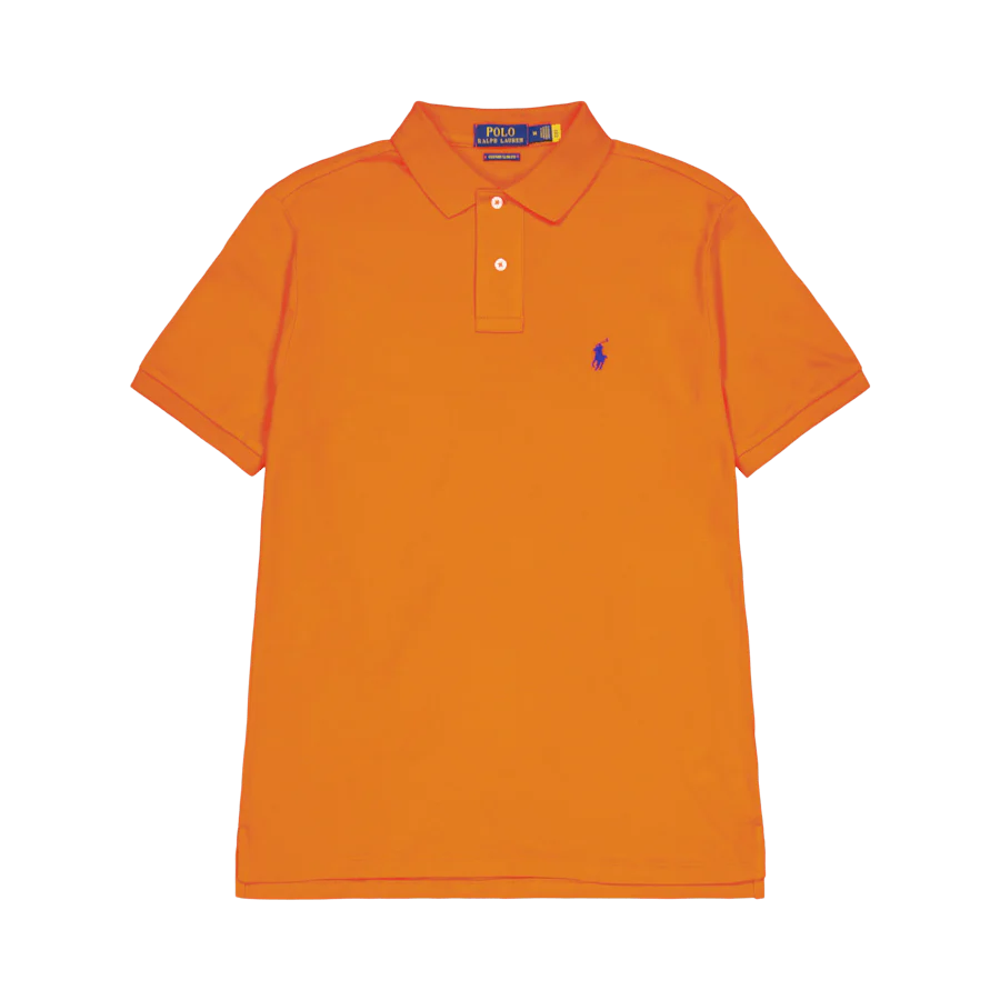 Custom Slim Fit Mesh Polo Shirt Sailing Orange